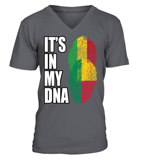 Malian And Benin Mix Heritage DNA Flag V-Neck T-shirt