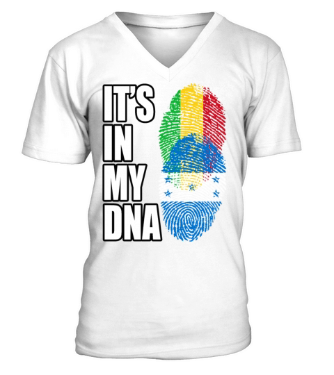 Malian And Honduran Mix Heritage DNA Flag V-Neck T-shirt