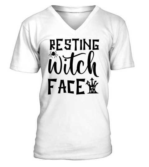 Resting Witch Face Halloween Costume V-Neck T-shirt