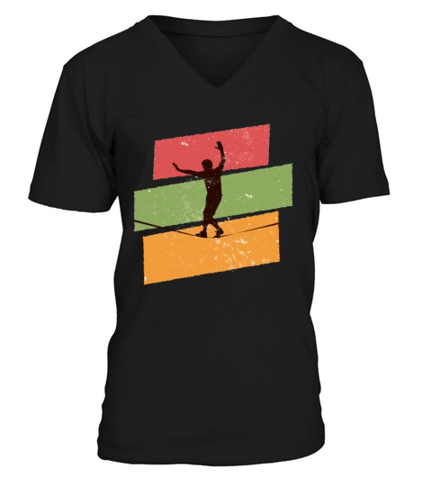Retro vintage Slackline V-Neck T-shirt