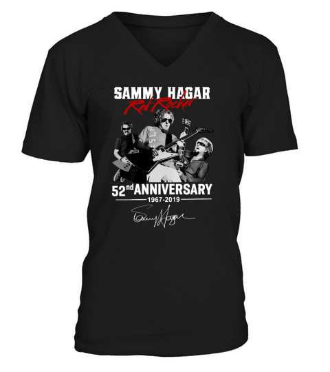 Sammy Hagar The Red Rocker 52nd anniversary 1967-2019 signature shirt V-Neck T-shirt