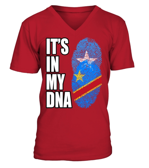 Somali And Congolese Vintage Heritage DNA Flag V-Neck T-shirt