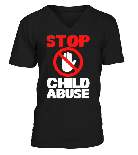 STOP CHILD ABUSE Help End Kids Violence Awareness V-Neck T-shirt
