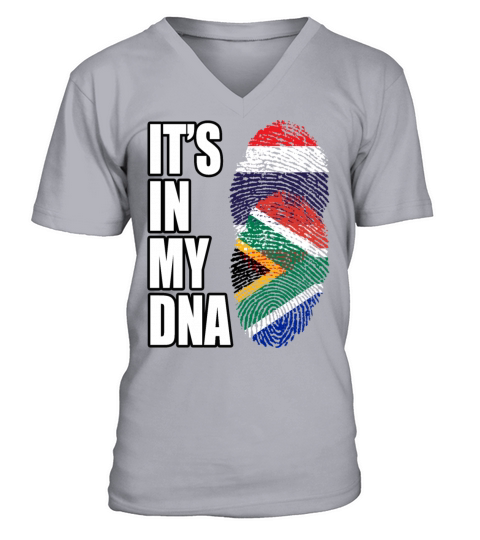 Thai And South African Vintage Heritage DNA Flag V-Neck T-shirt