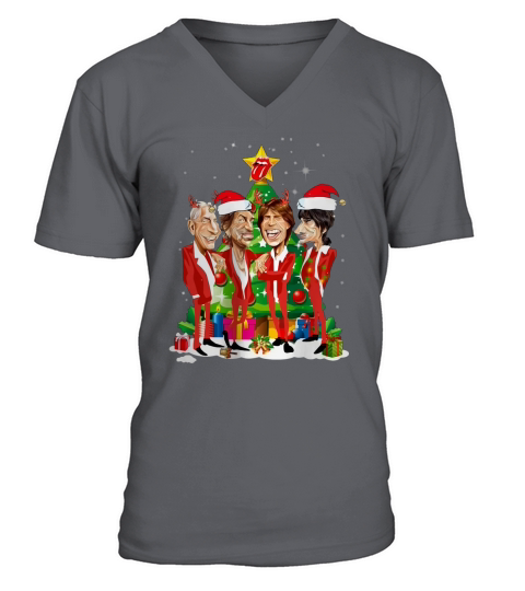 The Rolling Stone Santa Christmas Tree shirt V-Neck T-shirt