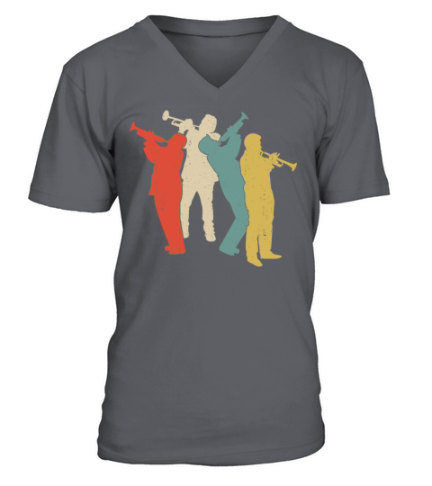 Trumpet Player Retro Vintage V-Neck T-shirt