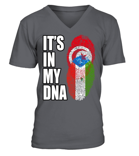 Tunisian And Equatorial Guinean Mix Heritage DNA F V-Neck T-shirt