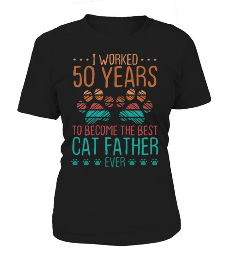 50 Year Old Dad 50 Years Cat Father 50th Birthday Women's T-Shirt