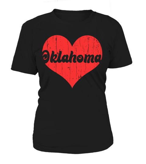 America Citizen US State Flag Heart Love Oklahoma Women's T-Shirt