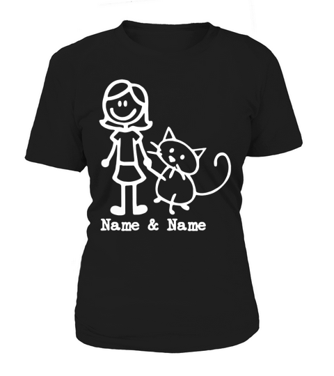 Best friends for life Name and Name girl and cat Women's T-Shirt