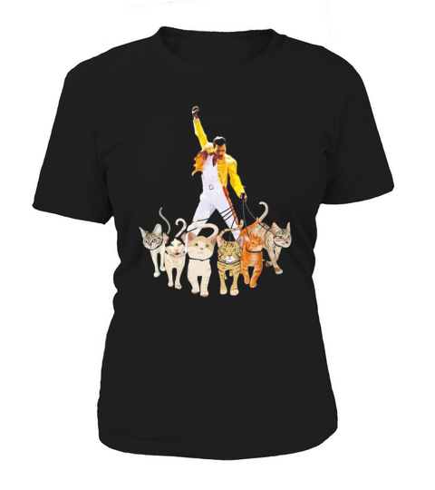 Freddie Mercury With Yellow Jacket And Cats Women's T-Shirt