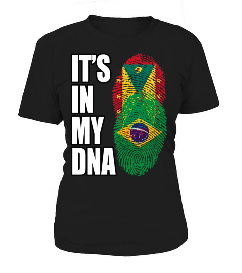 Grenadian And Brazilian Mix Heritage DNA Flag Women's T-Shirt