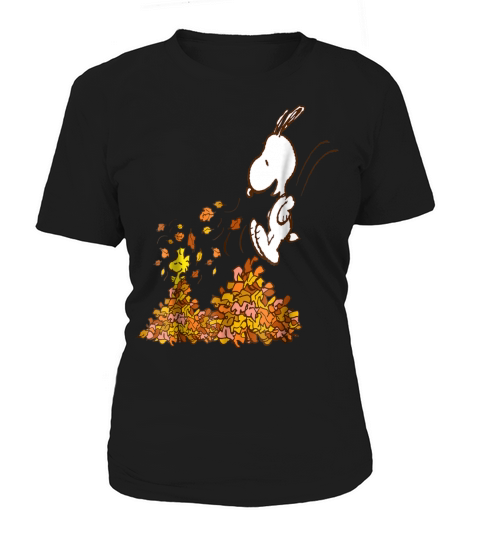 Peanuts Snoopy Jumping Into leaf Autumn Women's T-Shirt