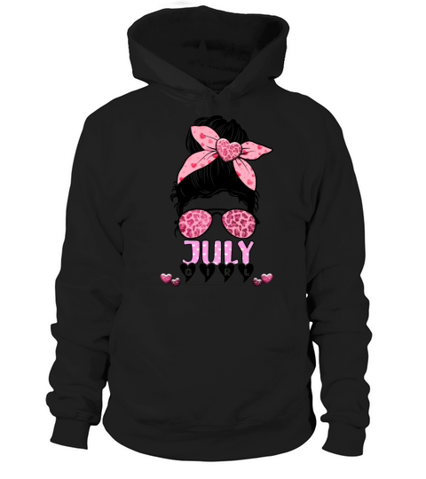 Birthday Born In July Girl Messy Bun Bandana Hoodie Unisex