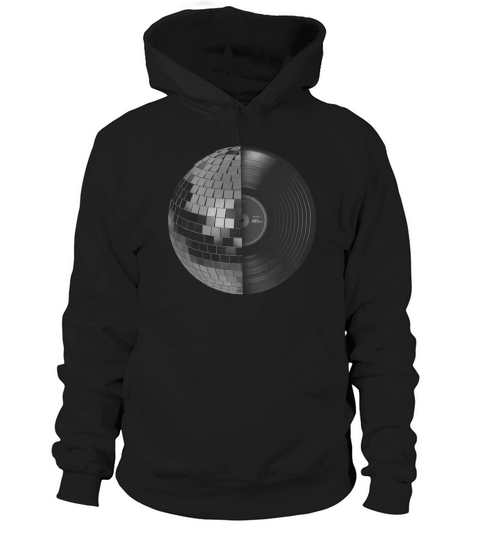 DISCO MUSIC RETRO VINTAGE DJ VINYL RECORD DISCO MIRROR BALL SPHERE Hoodie Unisex