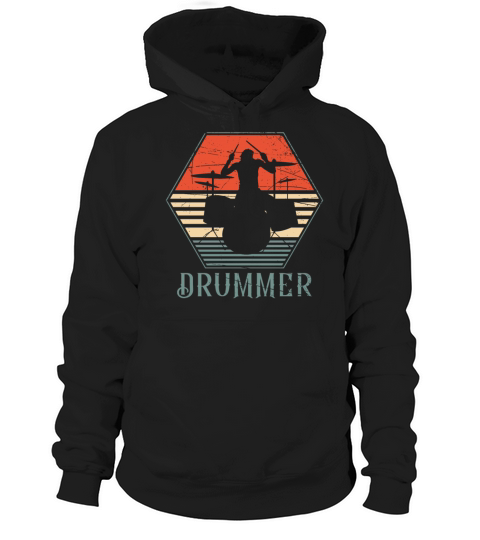 Drummer Drum Set Retro Vintage Hoodie Unisex