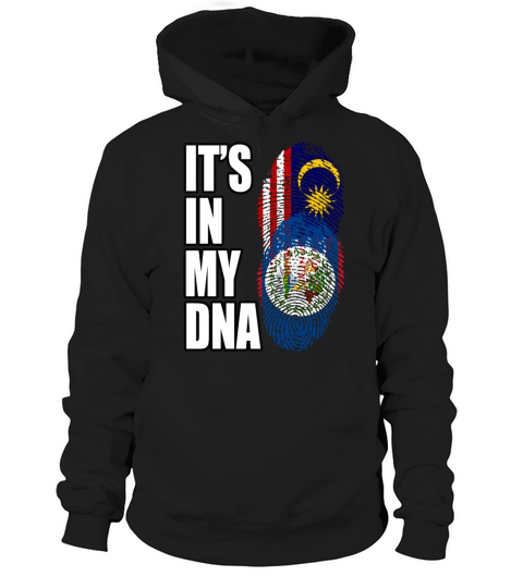 Malaysian And Belizean Mix Heritage DNA Flag Hoodie Unisex