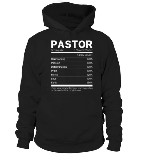 Pastor Nutritional Facts Cool Preacher Priest Hoodie Unisex