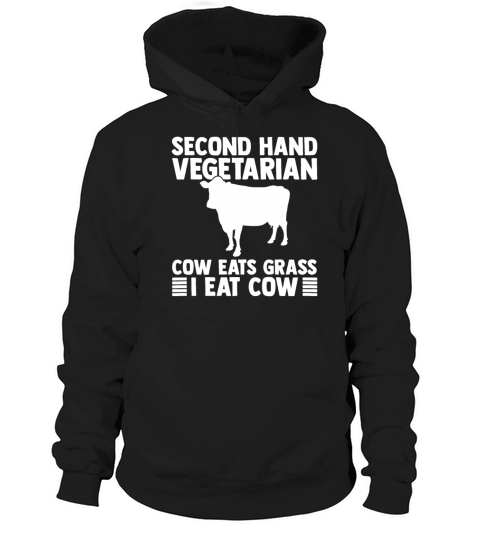 Second Hand Cow Eats Grass Vegan Hoodie Unisex