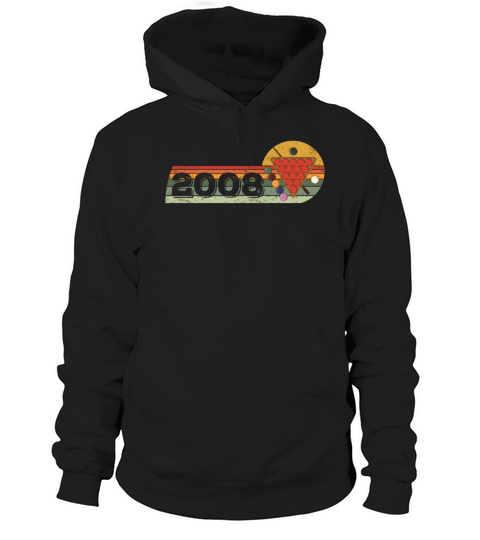 Snooker Snooker-game Vintage born 2008 Birthday Hoodie Unisex