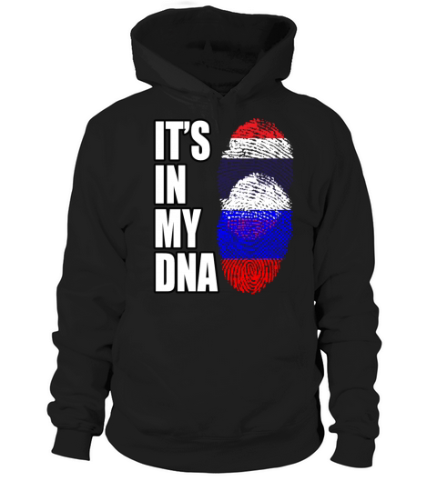 Thai And Russian Vintage Heritage DNA Flag Hoodie Unisex