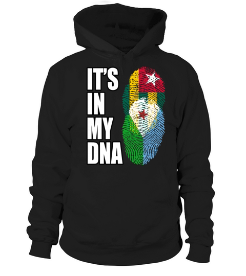 Togolese And Djiboutian Mix Heritage DNA Flag Hoodie Unisex