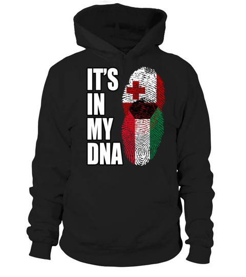 Tongan And Kuwaiti Mix Heritage DNA Flag Hoodie Unisex