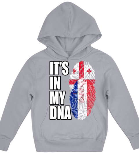 Georgian And French Mix Heritage DNA Flag Kids Hoodie