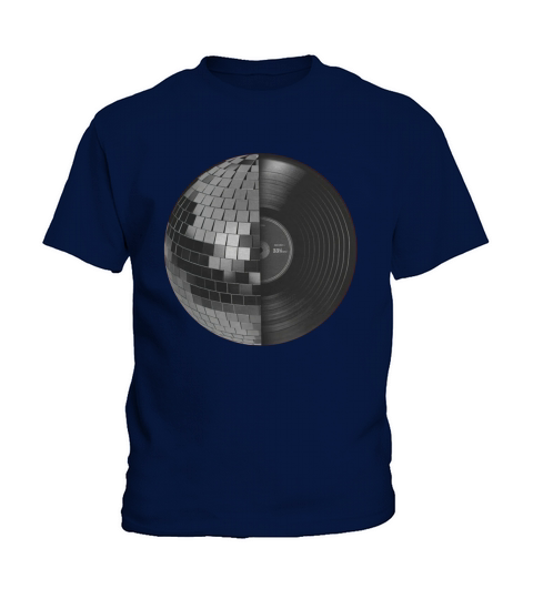 DISCO MUSIC RETRO VINTAGE DJ VINYL RECORD DISCO MIRROR BALL SPHERE Kids T-Shirt