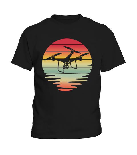 Drone Vintage Sunset Kids T-Shirt
