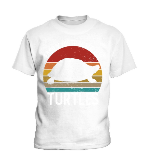 Easily Distracted By Turtles Shirts Vintage Turtle Kids T-Shirt