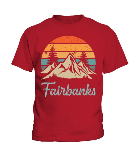 Fairbanks Retro Vintage Mountain Sunset Outdoors W Kids T-Shirt