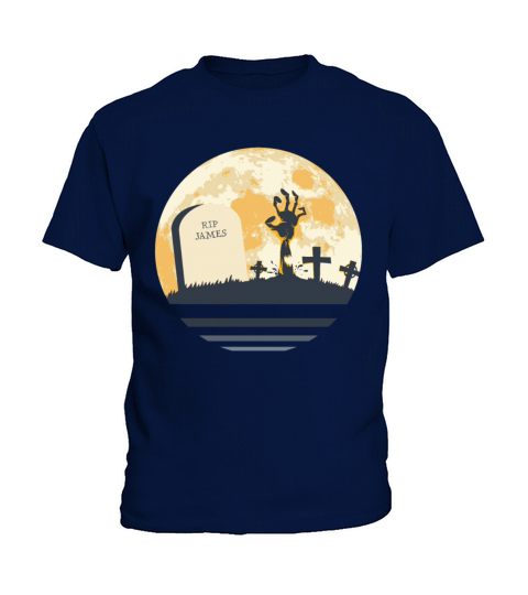 JAMES Grave Tombstone Halloween Zombie Spooky Kids T-Shirt