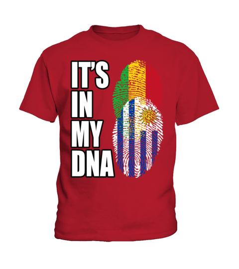 Malian And Uruguayan Mix Heritage DNA Flag Kids T-Shirt