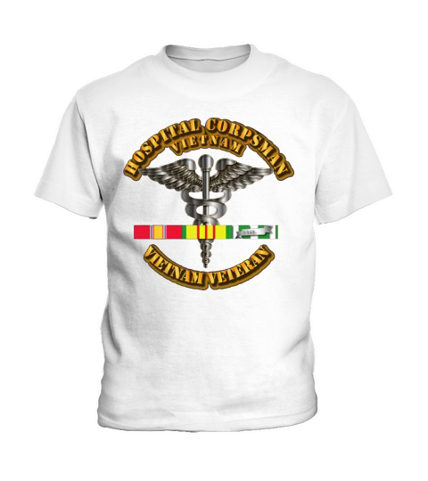 navy-hospital-corpsman-w-vietnam-svc-ribbons Kids T-Shirt