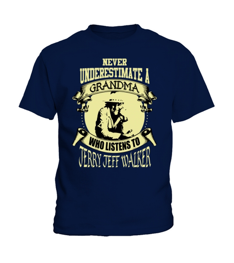 Never Underestimate A Grandma Who Listens To Jerry Jeff Walker Kids T-Shirt