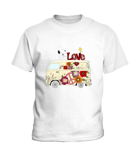 PEACE AND LOVE ARE ALL WE NEED VOLKSWAGEN BUS SNOOPY SHIRTS Kids T-Shirt