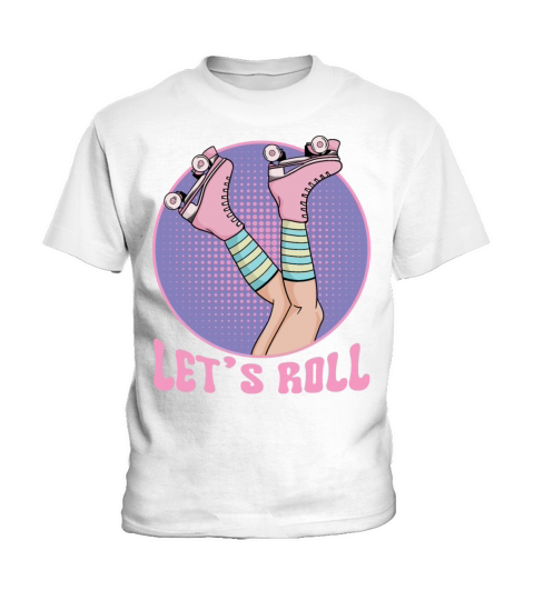 Roller Girl Skater Retro 70s and 80s Skating Girls Kids T-Shirt