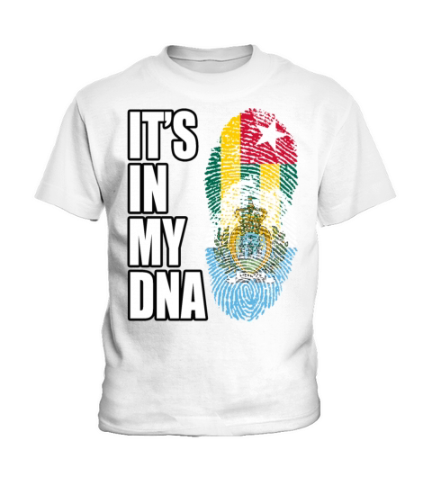 Togolese And Sammarinese Mix Heritage DNA Flag Kids T-Shirt