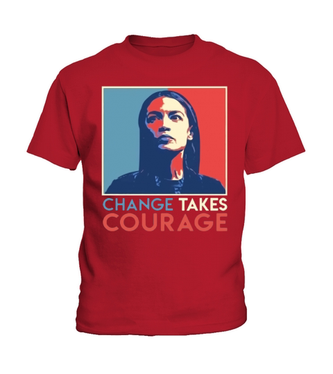 Vintage Alexandria Ocasio Cortez AOC Change Takes Courage Vintage 2020 T-Shirt Kids T-Shirt