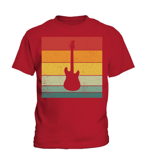 Vintage Retro Electric Guitar Vintage Music Kids T-Shirt