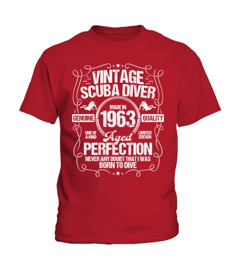 Vintage Scuba Diver 1963 Snorkeling Birthday Kids T-Shirt