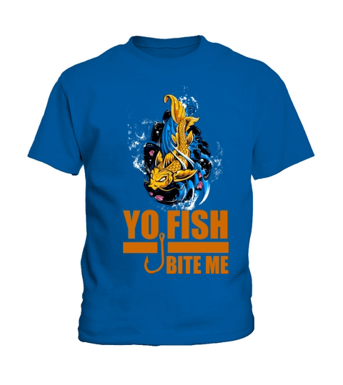 Yo Fish Bite Me tshirt design Kids T-Shirt