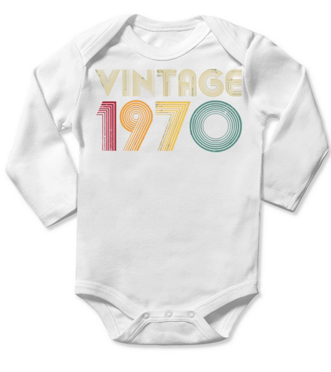 1970 50Th Birthday Classic 50 Years Old Retro Vint Long Sleeve Baby One-Piece