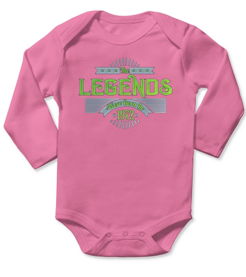 50th Birthday Born Vintage 1972 Long Sleeve Baby One-Piece