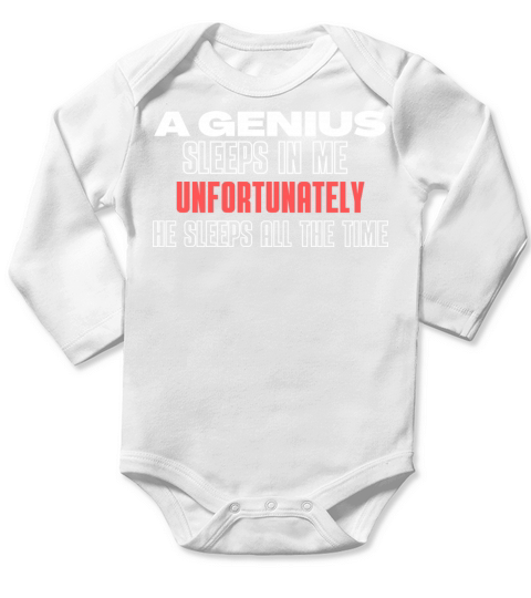 A genius sleeps in me Long Sleeve Baby One-Piece