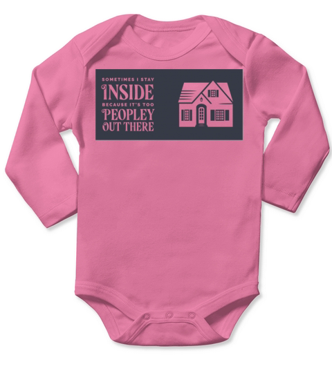 Antisocial Funny House Quote Badge Long Sleeve Baby One-Piece