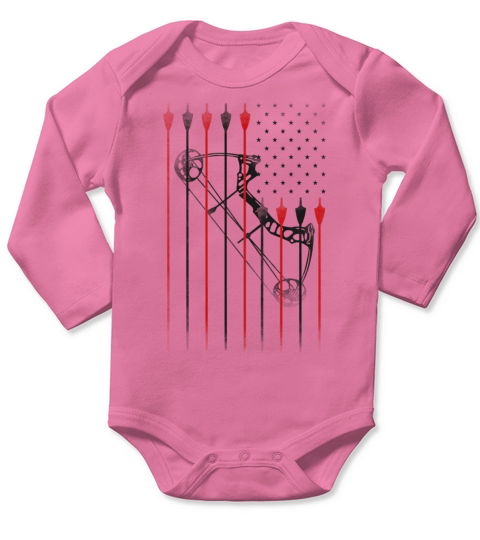 Archery Archer Usa American Flag Long Sleeve Baby One-Piece