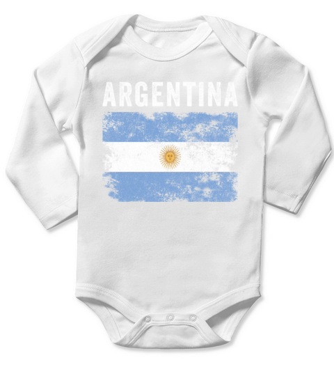 Argentina Flag Distressed Argentine Flag Long Sleeve Baby One-Piece