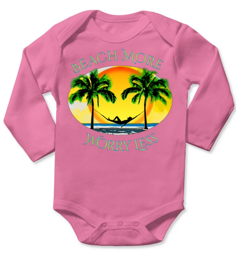 Beach More and Worry Less Summer Vacation Long Sleeve Baby One-Piece